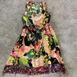 Simply Vera Stained Glass Floral Sleeveless Dress